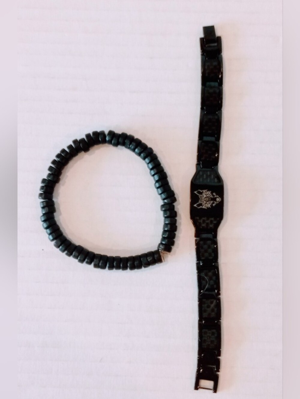 Stainless Steel Wolf Link Bracelet And Stretchy Bracelet